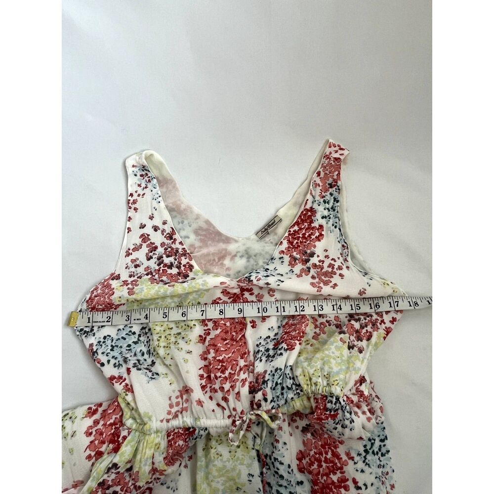 Lucky Brand Maxi Midi Floral Dress M Cottagecore Fit and Flare White Pink V Neck - Picture 9 of 10